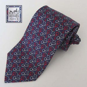 new HERMES 605876 SA Equestrian print silk tie France