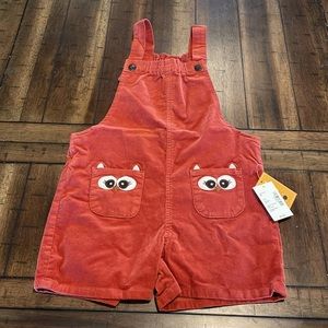 Kids Fall Corduroy Owl Overall Romper size 6 Back to school Halloween