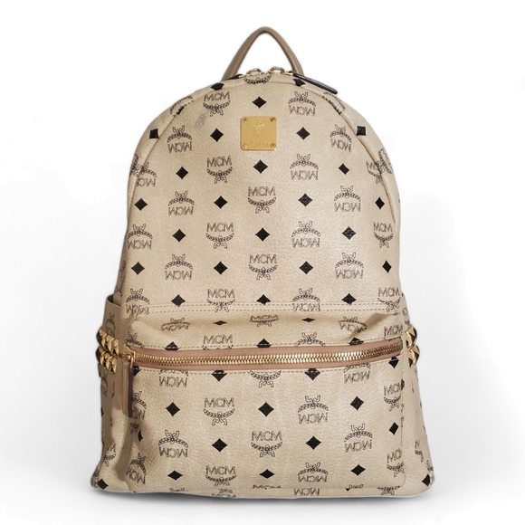 MCM Visetos Stark Side Studs Backpack Beige - Picture 1 of 15