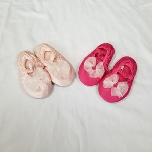 Trimfoot Co Baby Girl Slippers Ballerina Flats With Straps Pink Baby Size Small