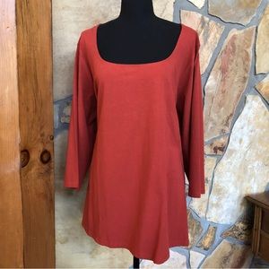 JESSICA LONDON Scoop Neck Pullover Top 3/4 Sleeves Rust (22/24)