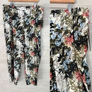 NEW Cynthia Rowley Floral Pull On Pants 22W