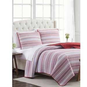 MODERN SOUTHERN HOME NWT QUEEN/FULL BRIDGETOWN STRIPE MINI QUILT SET .