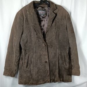 Wilson Leather Women Button Up Coat Brown