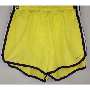 Nike Shorts Womens Medium Yellow Color Block Dri Fit Athletic Running Shorts