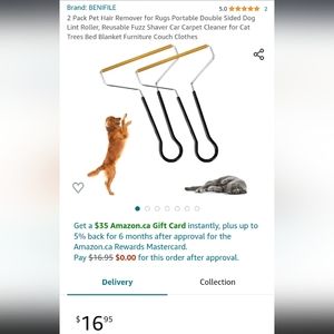 Free with $50 or more purchase, 2pack new pet hair remover for rugs, etc