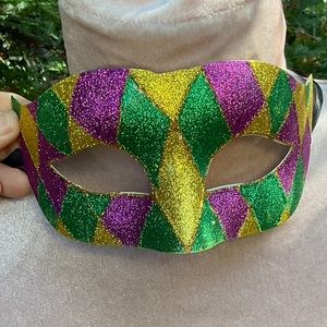 Joker jester New Orleans Mardi Gras plaster mask, unisex