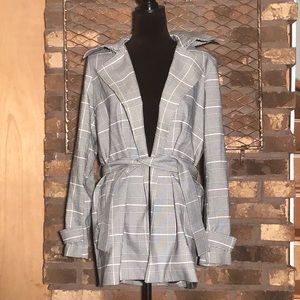 Carolina Belle overcoat black white pink plaid M