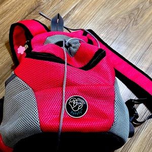 Sport Pet Backpack ,Front Chest  Pet Carrier Pink & Gray
