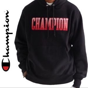 NEW UO Champion Gradient Collegiate Logo Black Hoodie Sweatshirt XXL 2XL