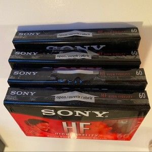 Sealed 4 SONY cassette tapes 60 minutes NEW Sealed