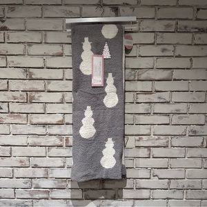 Cupcakes and Cashmere gray white snowman oversized throw blanket