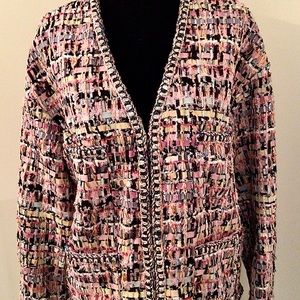 Rare CHANEL Multicolor Pastel Tweed Jacket FR40 (8 US equiv.).