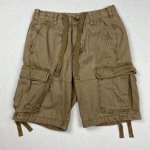 Abercrombie & Fitch Cargo Shorts Men's 28 Paratrooper Buttons Drawstring Cotton