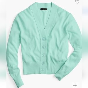 j. crew lightweight semi-cropped v-neck cardigan