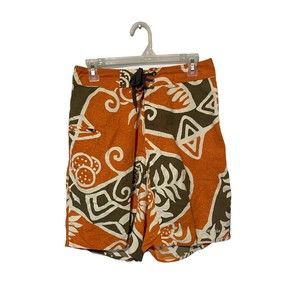 Patagonia Board Shorts Mens 30 Orange Drawstring Wavefarer Bathing Suit 9"