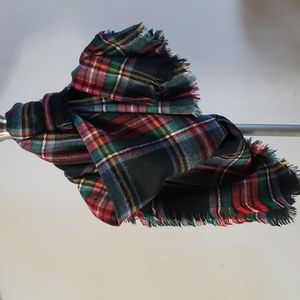 Plaid Blanket Scarf 56" x 56"