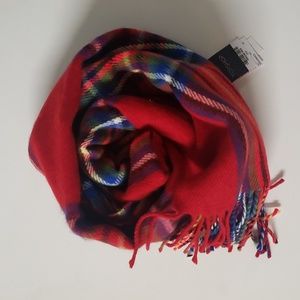 TOP SHOP Long Plaid Scarf - Red