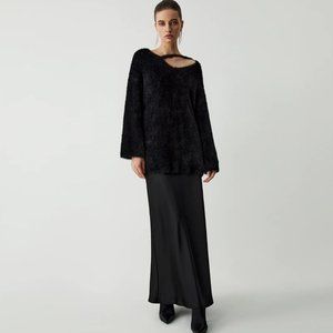 NWT - Cutout Fuzzy Knit Sweater