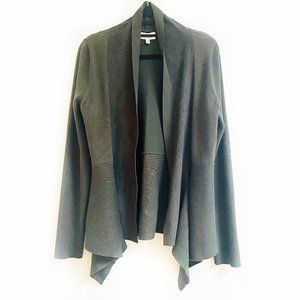 Emerald Faux Suede Knit Waterfall Cardigan