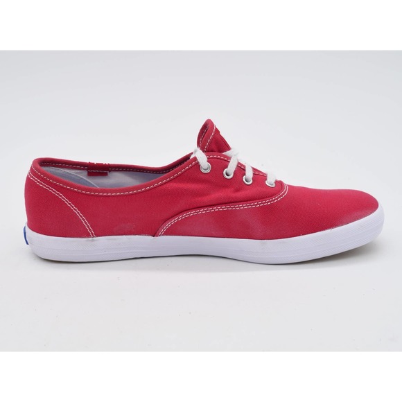 Keds Champion Shoes Womens 9.5 Red Canvas Low Top Casual Lace Up Sneakers - Picture 4 of 12