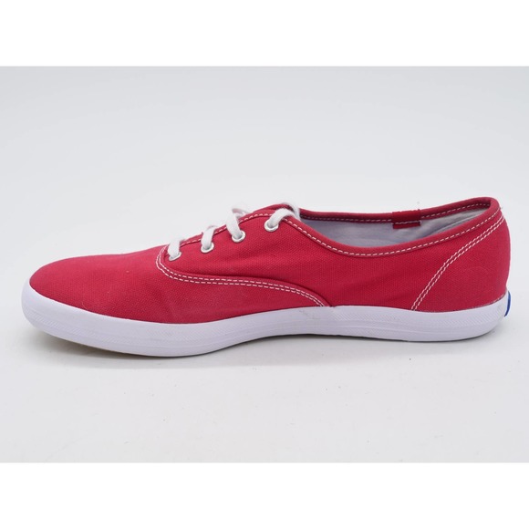 Keds Champion Shoes Womens 9.5 Red Canvas Low Top Casual Lace Up Sneakers - Picture 6 of 12