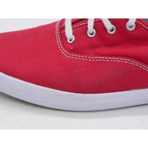 Keds Champion Shoes Womens 9.5 Red Canvas Low Top Casual Lace Up Sneakers - Picture 3 of 12