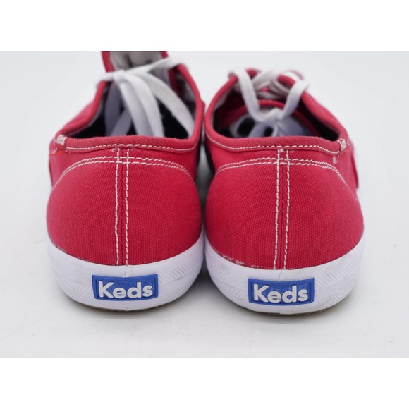 Keds Champion Shoes Womens 9.5 Red Canvas Low Top Casual Lace Up Sneakers - Picture 10 of 12