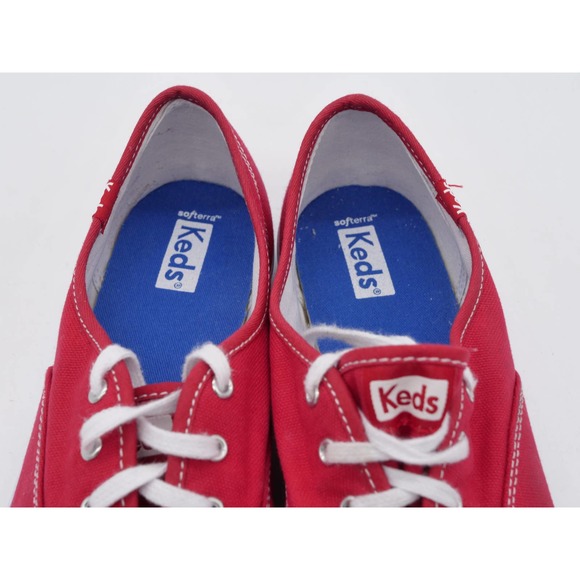 Keds Champion Shoes Womens 9.5 Red Canvas Low Top Casual Lace Up Sneakers - Picture 9 of 12