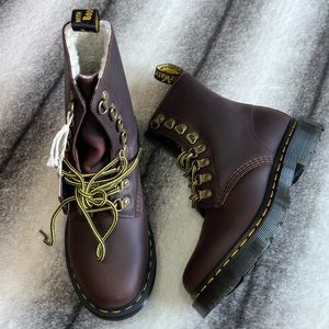 Dr Martens 1460 Pascal Snowplow Waterproof Dark Brown Leather Lace Up Boots