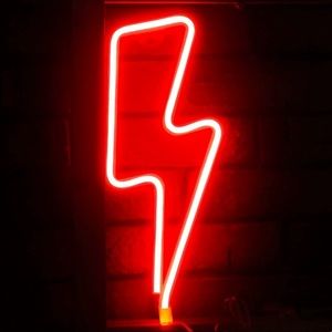 Neon Red Lightning Bolt LED Room/Wall/Party Decor