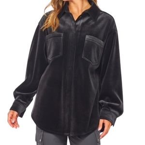 NWT Black Velour Shacket