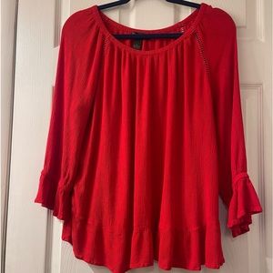 INC. Pretty Red Blouse, Size Large