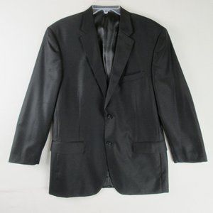 Alfani Black Wool Cashmere Suit Jacket Size 44R Notched Collar Lapel Pocket