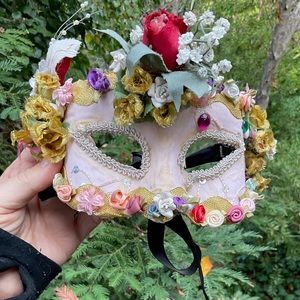 FLORAL MARDI GRAS MASQUERADE BALL FESTIVAL MASK