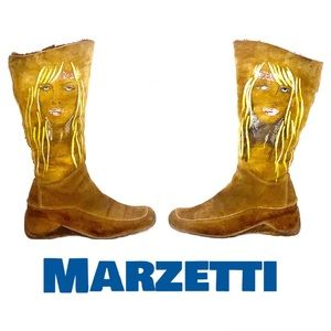 Marzetti Italian Boots Custom Suede Leather Boots Made in Italy 38 US 7.5-8