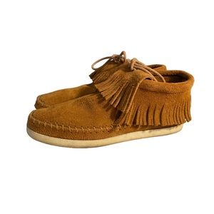 Women's Minnetonka Venice Moc Bootie Suede Fringe Boots Size 5.5