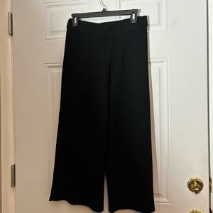 NWT Ann Taylor Black Knit Crop Palazzo Pants, Size Small