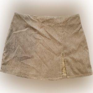 HYFVE brown mini skirt with front split corduroy like texture