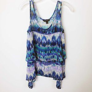 Rock & Republic Women's Purple Tie Die Scoop Neck Shell Shirt Blouse Tank Top