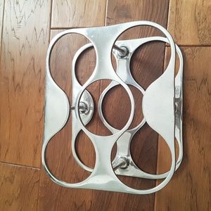 Crate&Barrel Countertop Metal 5 Bottle Wine Rack