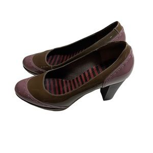 CAMPER ARIADNA Patent Brown Leather Pumps Size 8 EU38