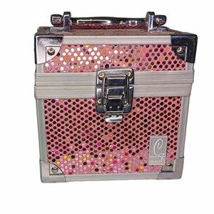 Caboodles Pink Sequin Mini Makeup Case Organizer 2012  Approximately 5" x 5"