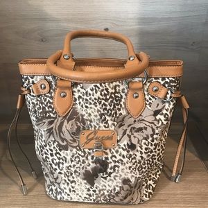 Guess Purse Vintage Leopard Flowered