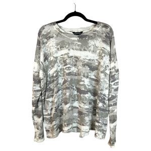 Rock & Republic Neutral Abstract Camo Sweater Lightweight Women's Size XL