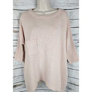 Sundance Pink Sweater Top PXS Boxy Wool Blend Lagenlook Oversized