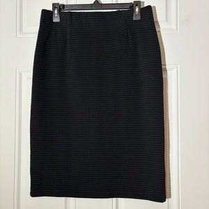 NWT Coldwater Creek Black Ribbed Knit Pencil Skirt, Size 8