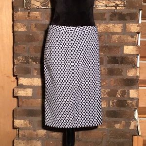 The Limited pencil skirt geometric pattern navy blue white tall 6