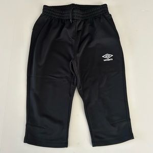 Big Boys or Girls Black Umbro capri Training pants - YL and YM