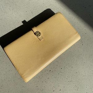 CHANEL nude Chanel caviar leather CC long wallet